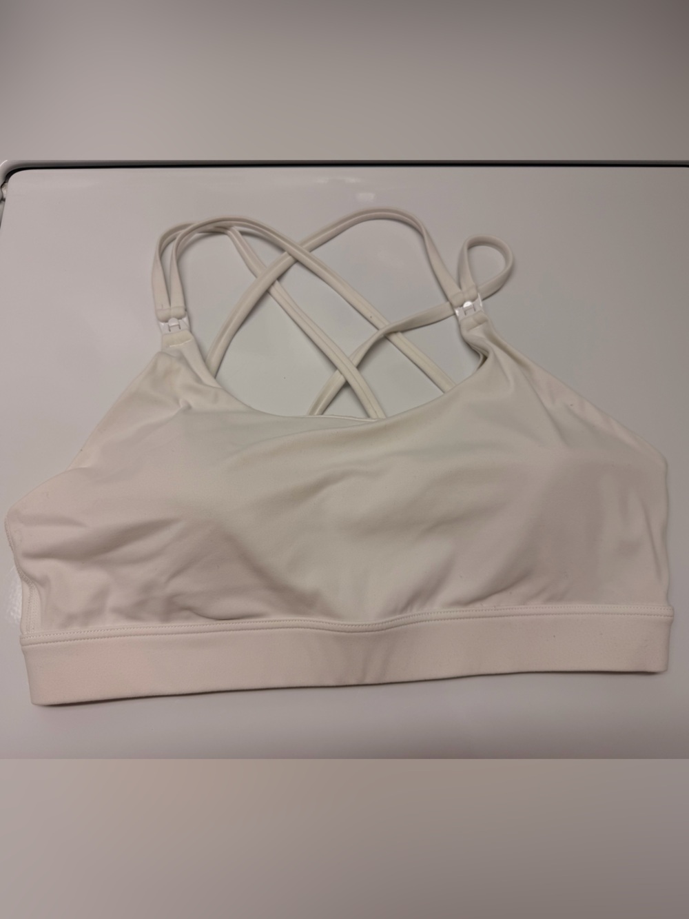 Nursing Sport Bra - Women’s Strappy Back Bralette - Cream